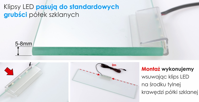 Montaż klipsa LED